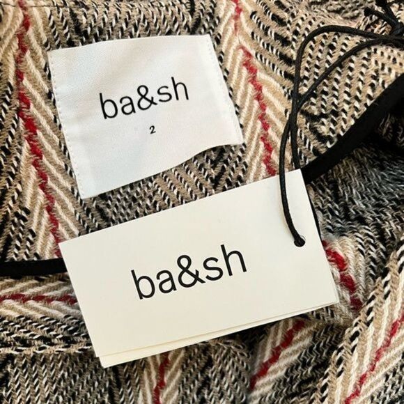 ba&sh Manteau Yumi Muscade Patterned Knit Coat Medium - Picture 11 of 14